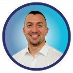 Erik Chazin - sales omni~view headshot - blue background