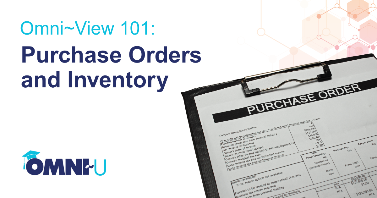 omni~view 101: purchase orders and inventory - purchase order on clipboard