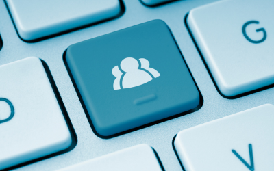 user managetment - keyboard with outlines of people on a key