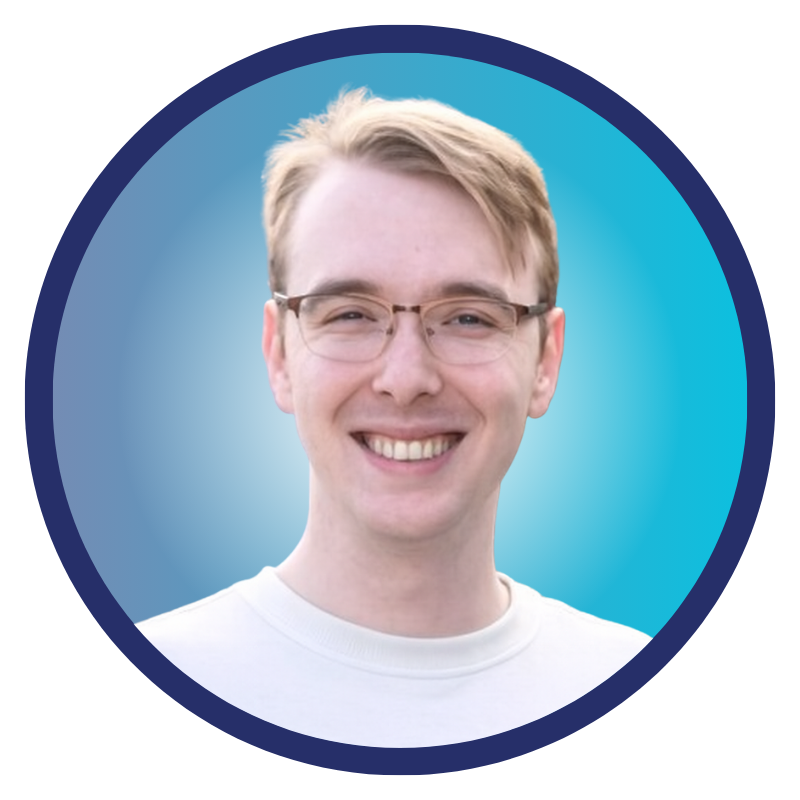 Ryan Shavell senior developer product lead omni~view headshot Blue Background