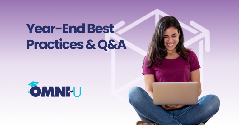 Year-End Best Practices & Open Q&A Woman sitting cross legged with laptop