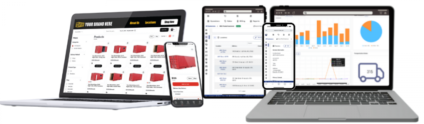 omniview and boxedup interfaces on computer, laptop, mobile, tablet